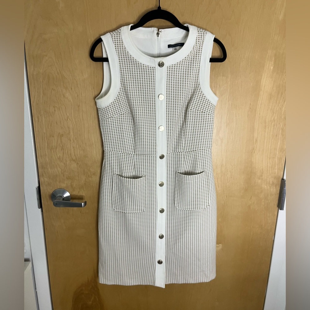 Tommy Hilfiger White Sleeveless Button-Front Mini Dress